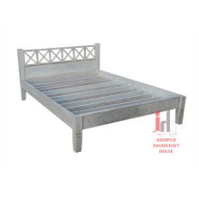 White Distressed Bed